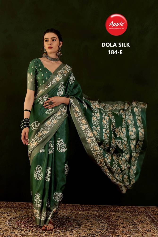 Dola 184 By Apple Printed Dola Silk Sarees Wholesale Clothing Suppliers In India
